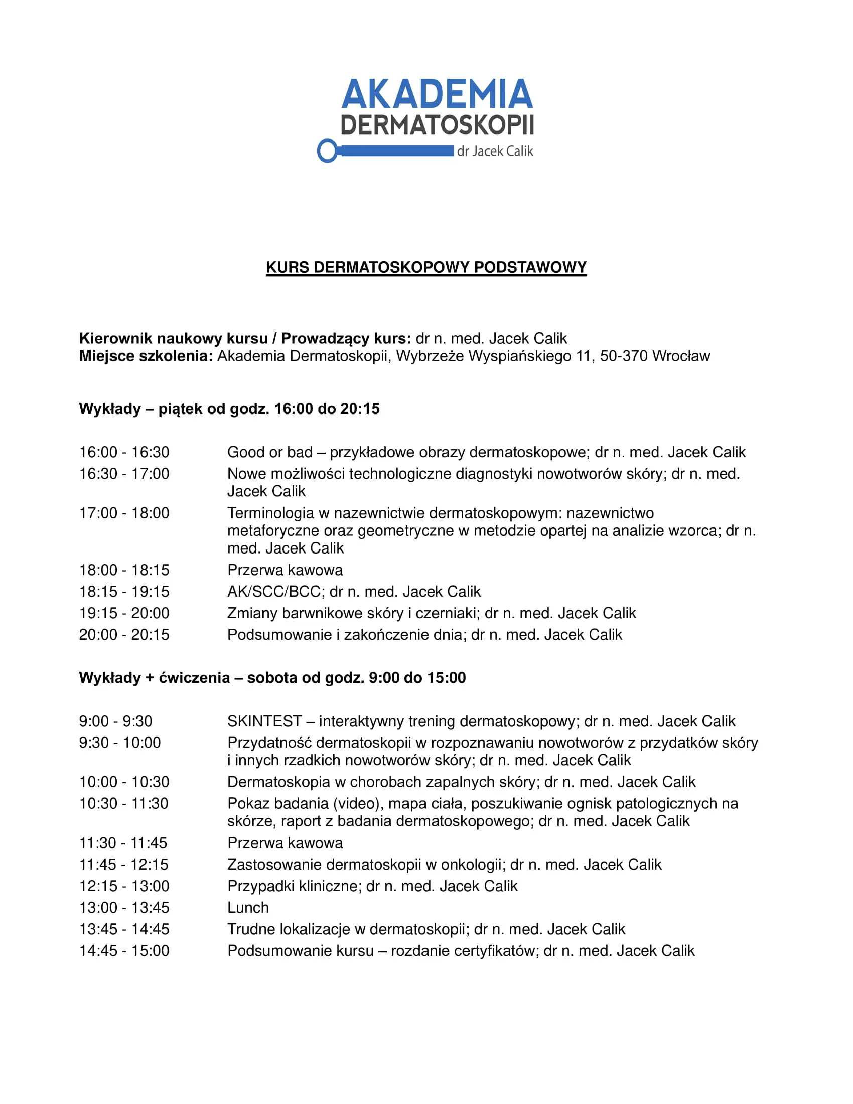 Terminy kursów 2022 rok!