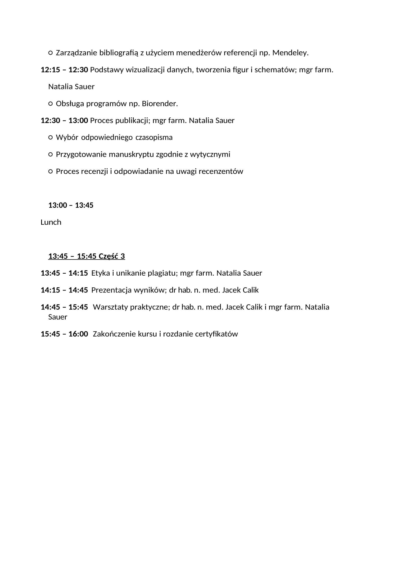 Agenda warsztatów z pisania prac naukowych — strona 2