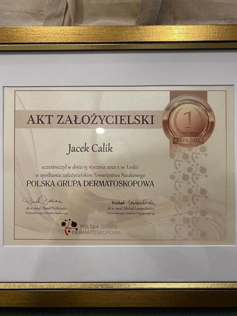 Zarząd Stowarzyszenia Polskiej Grupy Dermatoskopowej wybrany! Członkiem zarządu dr n. med. Jacek Calik!